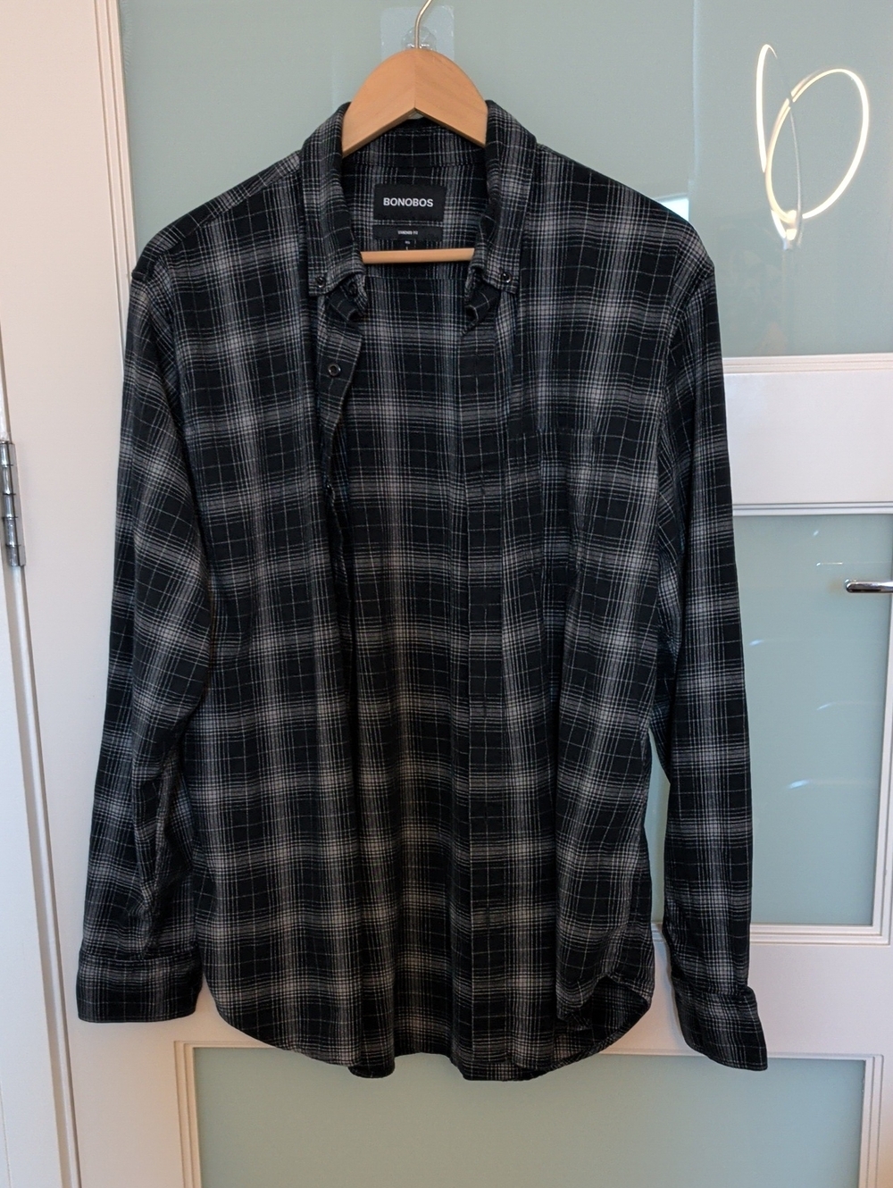Bonobos Black and Gray Plaid Button-Down Shirt